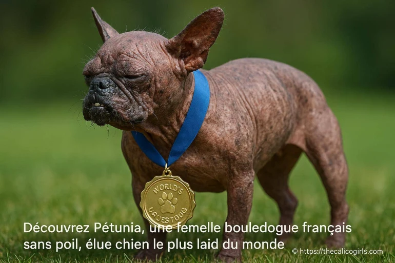 Pétunia, bouledogue français sans poil élue chien le plus laid du monde en 2025
