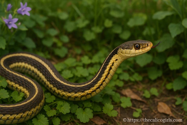 Couleuvre rayée : découvrez la paisible habitante des jardins nord-américains