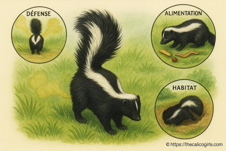 Mouffette : comment fonctionne sa défense, son alimentation et son habitat