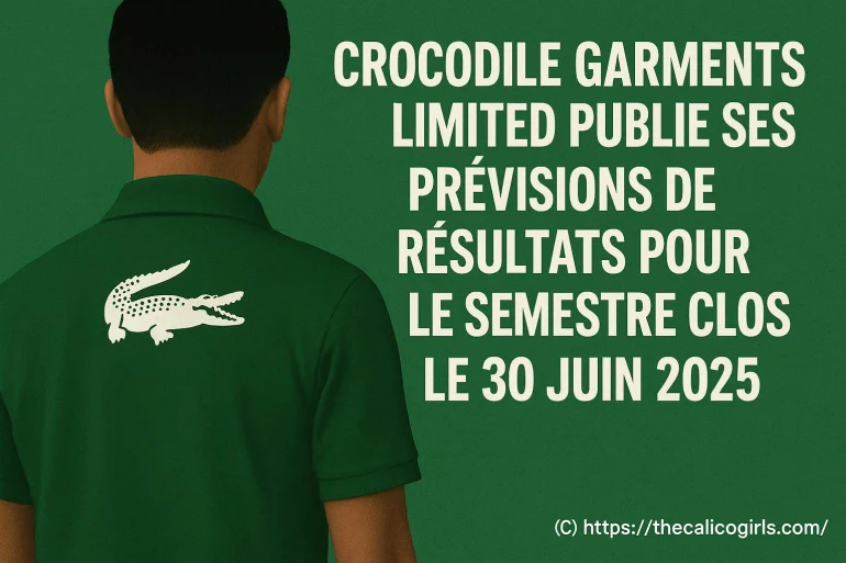 Crocodile garments limited publie ses prévisions de résultats pour le semestre clos le 30 juin 2025