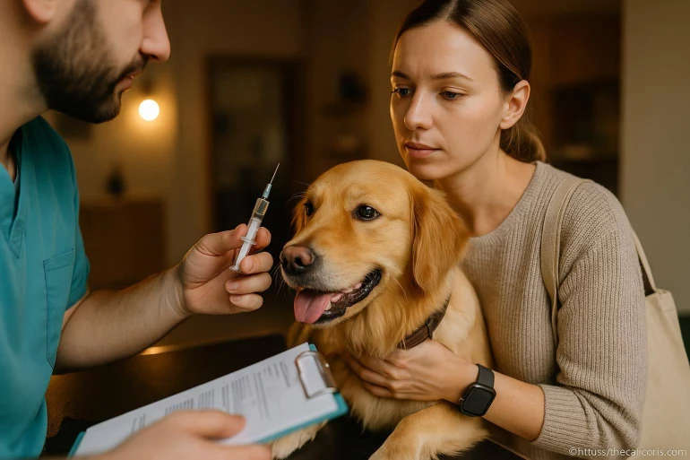 Vétérinaire préparant une injection pour chien
