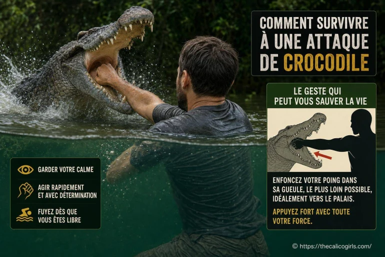 Comment survivre à une attaque de crocodile ? Le geste qui peut vous sauver la vie