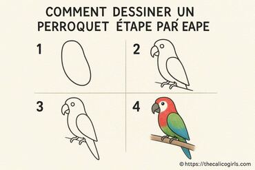 Comment dessiner un perroquet étape par étape facilement