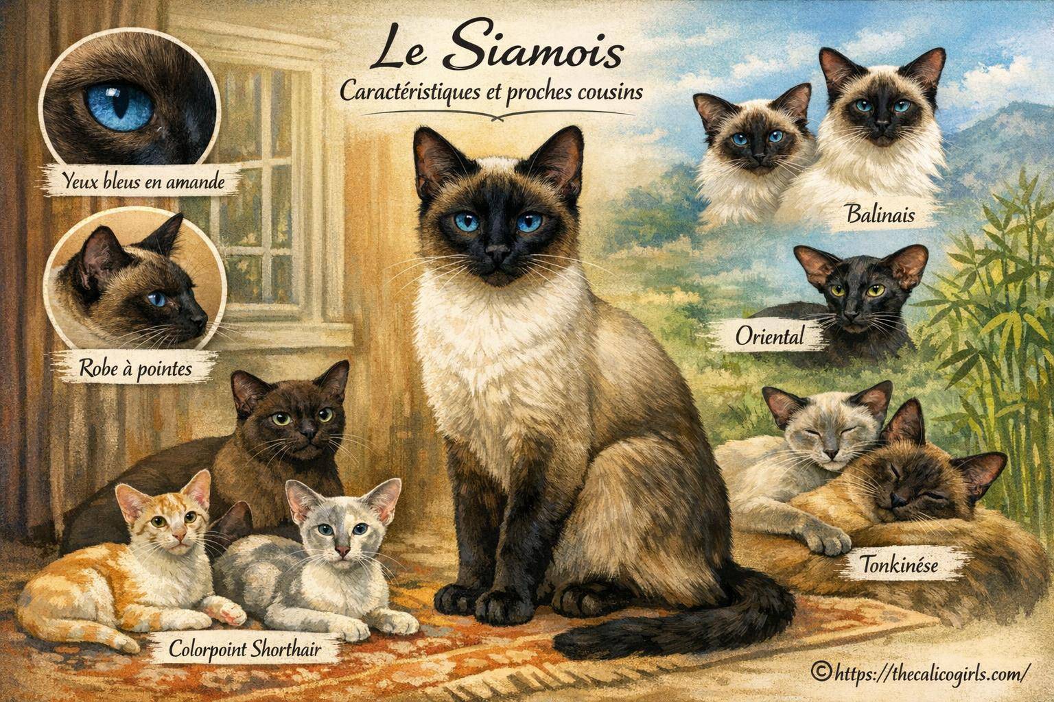 Siamois : caractéristiques, tempérament et proches cousins à découvrir