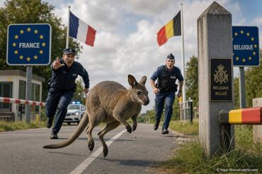 Un wallaby en fuite à la frontière franco-belge