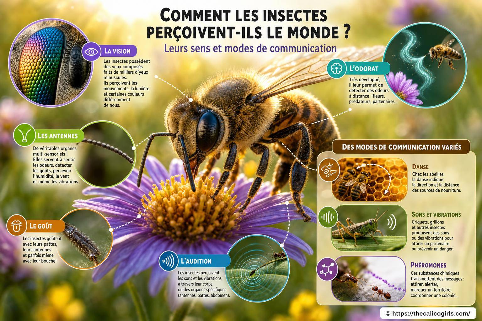 Comment les insectes perçoivent-ils le monde ? Leurs sens et modes de communication