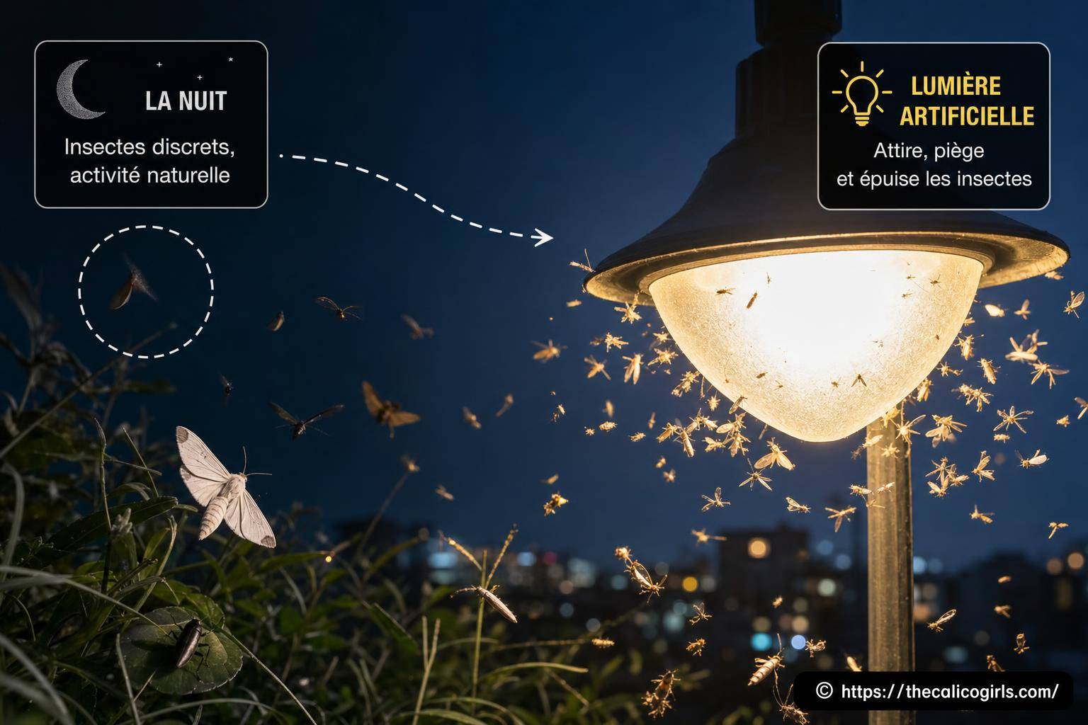 Pourquoi les insectes disparaissent-ils la nuit sous l'effet de la lumière artificielle ?