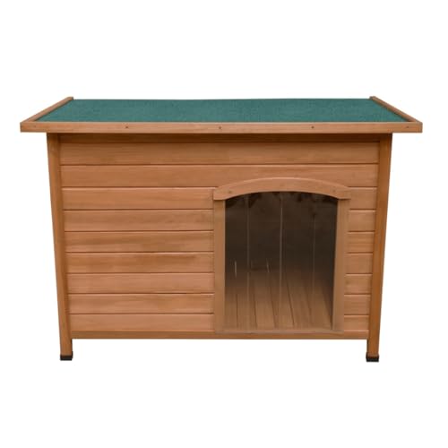 Niche pour Chien en Bois de Sapin avec Toit Plat en Asphalte