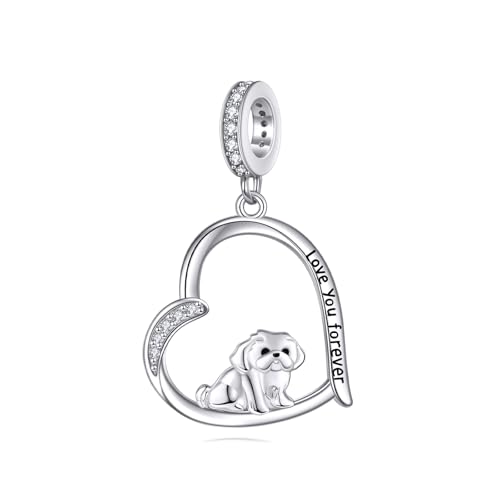 DAYLINLOVE Shih Tzu Charme S925 Argent Sterling Perle Shih Tzu Bead Cadeaux Mignon Animal Chien Bijoux Cadeaux pour Femmes Amoureux de Shih Tzu