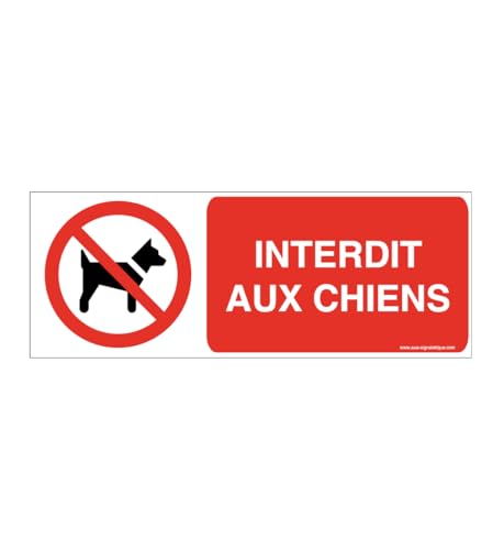 AUA SIGNALETIQUE - Interdit aux chiens P021-B - 480x180 mm, 