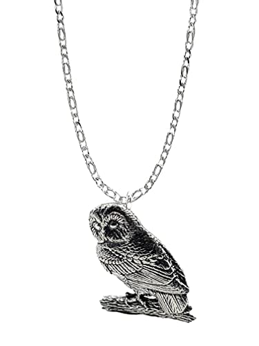 Prideindetetails, pendentif chouette hulotte en argent sterl
