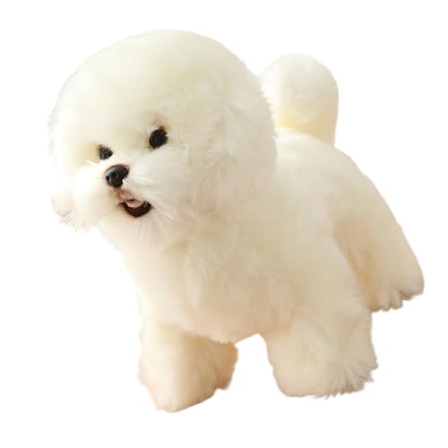 Bichon en peluche en peluche pour chien - Jouet réaliste pou