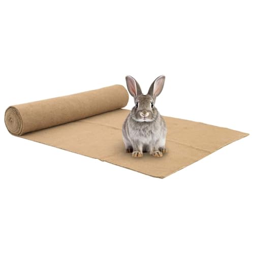 Générique Tapis en Chanvre pour rongeurs 1x5 m 5 mm, Naturel et découpable pour Cage de Lapin, Cochon d'Inde, Hamster