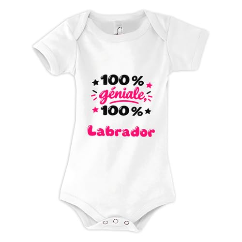 Otshirt Body Bébé 100% Géniale 100% Labrador - Baby Bodysuit