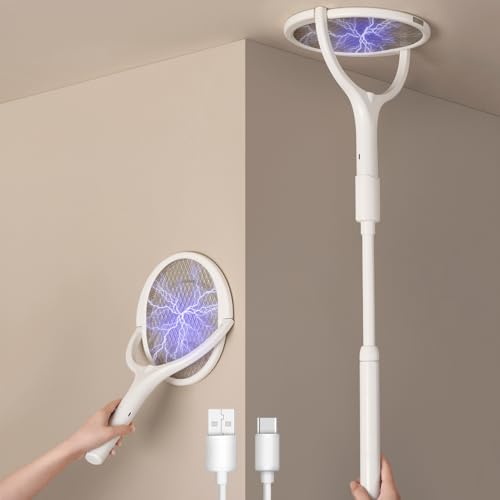 2-Pack GeckoMan Tête Rotative Raquette Électrique Insectes R