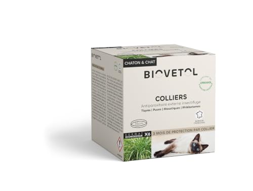 Biovetol - Collier Anti puces pour Chat Naturels (x6) dorigi