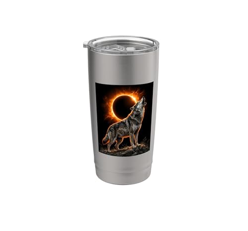 Loup hurlant à la lune Total Solar Eclipse Alpha Mountain Go