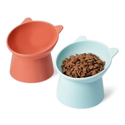 Amazon Basics Mangeoires surélevées pour Chats, en Forme dor