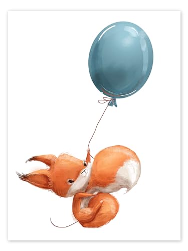Posterlounge Écureuil roux avec ballon Poster