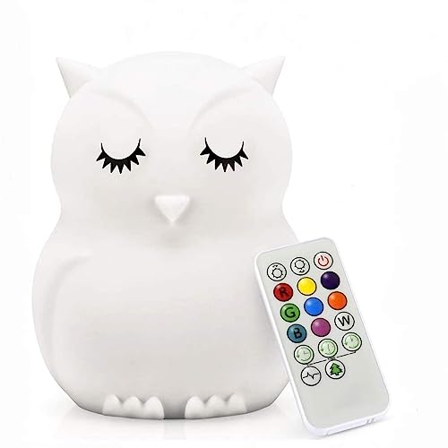Tekemai Grande Taille Hibou Veilleuse Enfants, Lampe de Chev