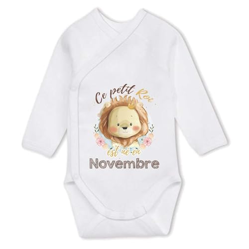 Planetee Body bébé manches longues Lion né en Novembre 6-12