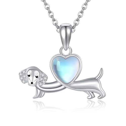 ONEFINITY Collier teckel en argent sterling 925 avec pendent