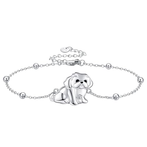 DAYLINLOVE Shih Tzu Bracelet en argent sterling 925 Shih Tzu pour chien Bijoux Shih Tzu Cadeau pour femmes filles amis