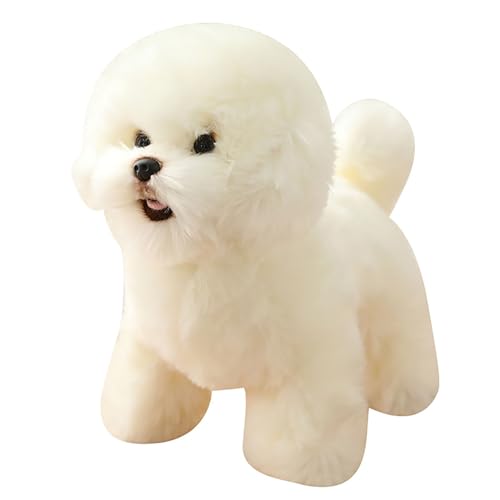 HOMEXYLYL Peluche Bichon Frisé, Jouet en Peluche Réaliste Co