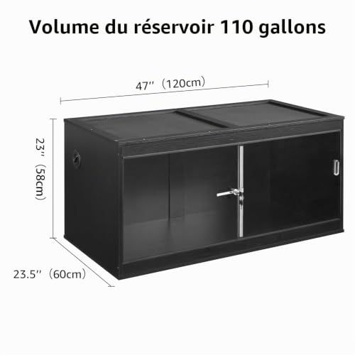 unipaws Cage pour reptiles de 110 gallons pour lézards, drag