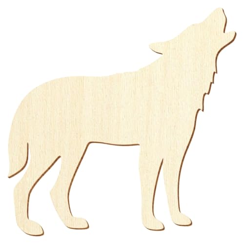 Loup en bois hurlant - Découpe décorative 3-50 cm - Taille :
