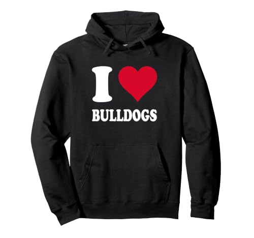 Cœur Rouge « I Love Bulldogs » Sweat à Capuche