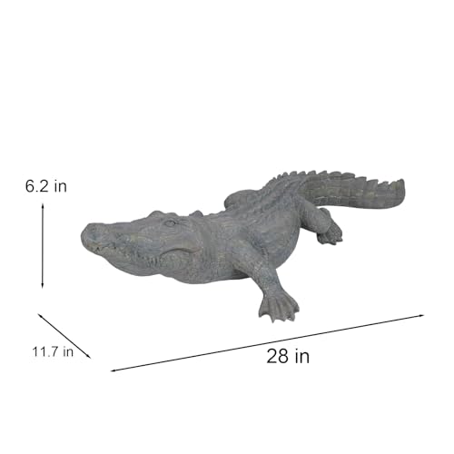 DiliComing Statue de Jardin en Alligator - 71,1 cm - Sculptu