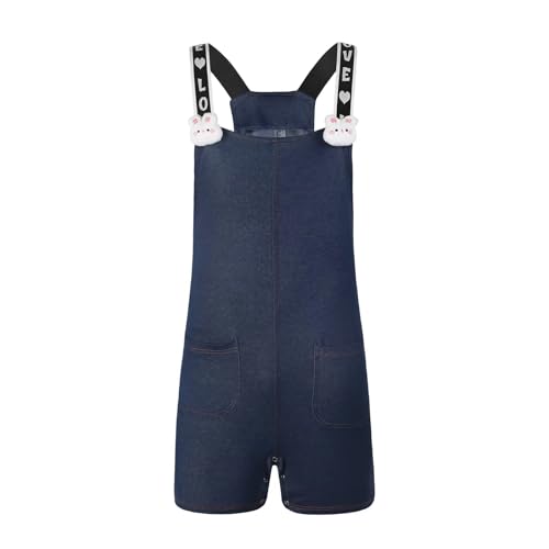 Landofgenie Salopette de nuit à bretelles réglables pour homme et femme - Pyjama doux aspect denim pour adultes, lapin, XXL