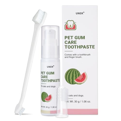 UNEK Dentifrice enzymatique pour chiens et chats, avec 2 bro