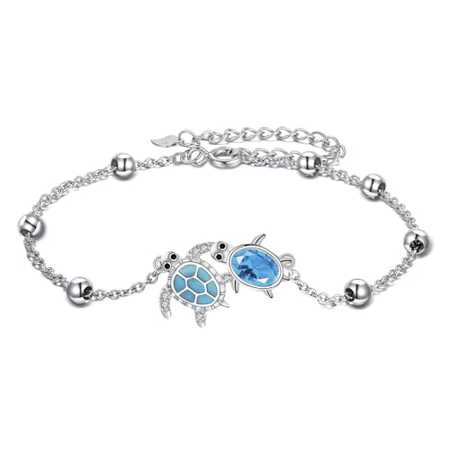Micory Bracelet Tortue Femme Argent Sterling 925 Réglable Ca