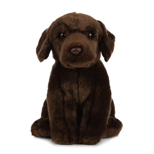 Peluche Living Nature - Chien Labrador en peluche, brun choc