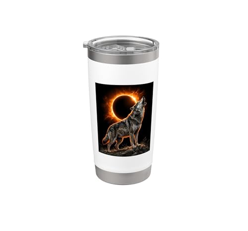 Loup hurlant à la lune Total Solar Eclipse Alpha Mountain Go