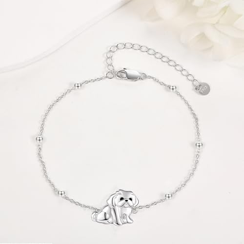 DAYLINLOVE Shih Tzu Bracelet en argent sterling 925 Shih Tzu