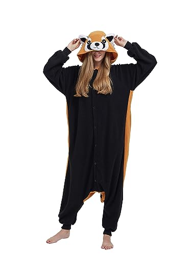 SimZoo Animal One Piece Pyjamas pour Adultes, Raton Laveur C