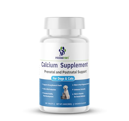 PregnaPaws Calcium pour Chiens & Chats - Soutien Pré-& Postn
