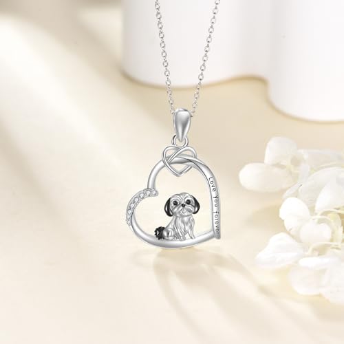 DAYLINLOVE Shih Tzu Collier en argent sterling 925 Shih Tzu 