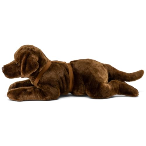 Carl Dick Labrador Retriever Marron avec Harnais, Peluche et
