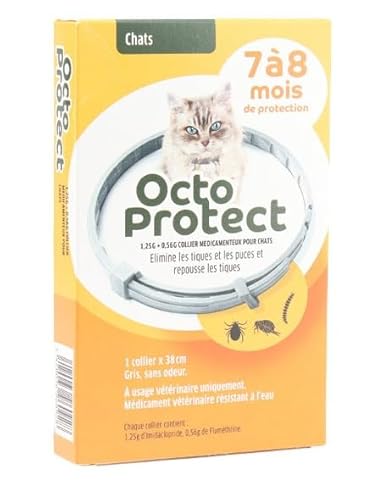 Octo Protect Chat Collier antiparasitaire 7 à 8 Mois de Prot