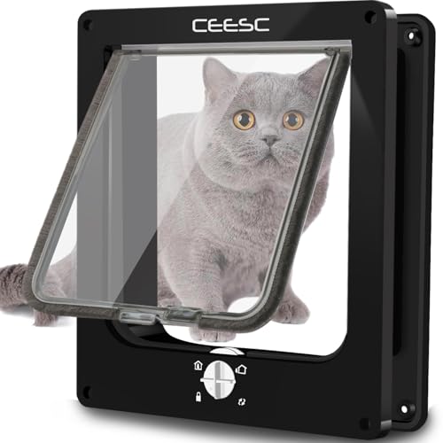 CEESC Chatière pour Chat, Chatière Imperméabiliser avec verr