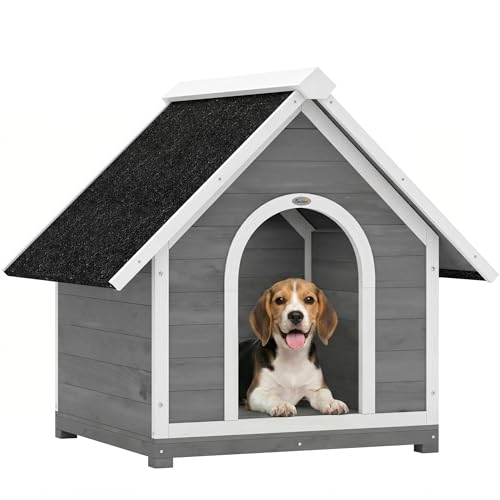 PawHut Niche pour Chien Extérieur en Bois, Corps Entièrement