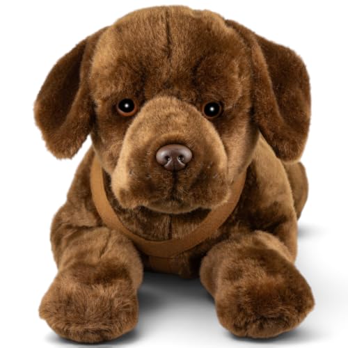 Carl Dick Labrador Retriever Marron avec Harnais, Peluche et