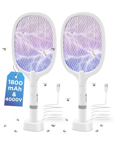 AOKKR Raquette Électrique Insectes Lot de 2, Raquette Anti-M