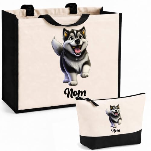 Planetee Ensemble Cabas et Trousse Malamute dAlaska : Cartoo