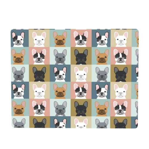 Portraits de bouledogues français à Motifs de Chiens, Tapis