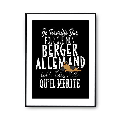 Planetee Affiche Berger Allemand Je travaille dur | Poster T